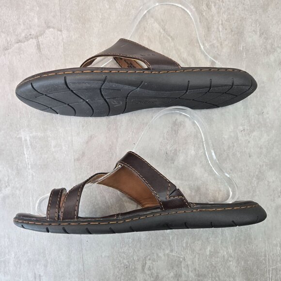 B.O.C. Toe Loop Sandals Sz 9 Brown Indie Boho Comfort Open Toe Flip Flop Slides - Picture 6 of 11